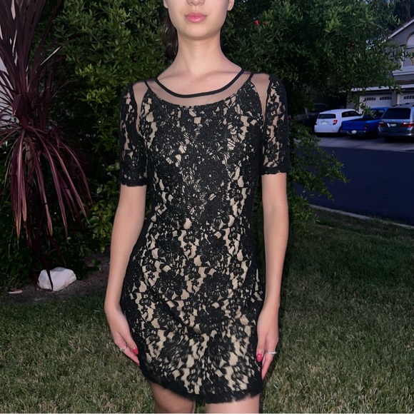 ASTR The Label Black Lace Mesh Cocktail Dress size XS - Picture 1 of 11